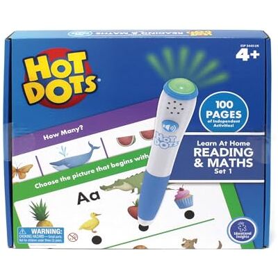 Learning Resources Hot Dots N°1 Home Learning Kit lezen en wiskunde, interactief leren van lezen en wiskunde op de kleuterschool, 100 pagina's, vanaf 4 jaar Learning Resources Hot Dots N°1 Home Learning Kit lezen en wiskunde, interactief leren van lezen en wiskunde op de kleuterschool, 100 pagina's, vanaf 4 jaar