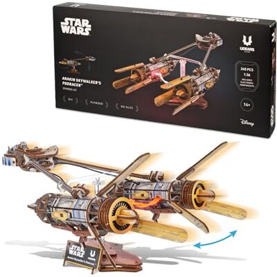 UGEARS Star Wars Anakin Skywalker's Podracer 3D-puzzel van hout voor volwassenen, model van hout om te bouwen, 3D-puzzel, doe-het-zelf, modelboot, volwassen bouw, Starwars, hoofdbreker UGEARS Star Wars Anakin Skywalker's Podracer 3D-puzzel van hout voor volwassenen, model van hout om te bouwen, 3D-puzzel, doe-het-zelf, modelboot, volwassen bouw, Starwars, hoofdbreker
