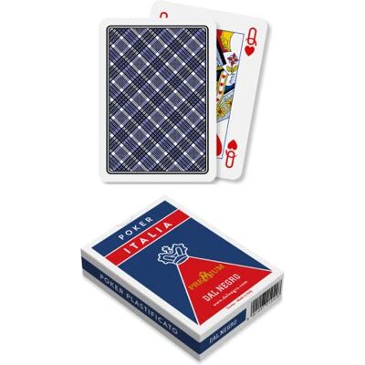 Dal Negro Dal Kaartenspel Poker Italië, duplex karton, 55 kaarten met Jolly, Retro Blauw, Made in Italy Dal Negro Dal Kaartenspel Poker Italië, duplex karton, 55 kaarten met Jolly, Retro Blauw, Made in Italy