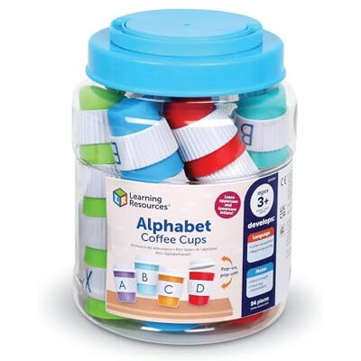 Learning Resources Alfabet Coffee Cups leerspel letters, kopjes, alfabet, herkenning, hoofdletters, kleine letters, leeftijd 3+ Learning Resources Alfabet Coffee Cups leerspel letters, kopjes, alfabet, herkenning, hoofdletters, kleine letters, leeftijd 3+