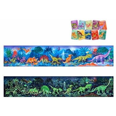 Hape Puzzel dinosaurussen, fosforescerend, XXL, puzzel 200 stukjes voor kinderen vanaf 6 jaar, 150 cm, gemonteerd, ontdekking van de Jura-wereld, jongens en meisjes, 200 stukjes 1:1, 10 ontdekkingskaarten Hape Puzzel dinosaurussen, fosforescerend, XXL, puzzel 200 stukjes voor kinderen vanaf 6 jaar, 150 cm, gemonteerd, ontdekking van de Jura-wereld, jongens en meisjes, 200 stukjes 1:1, 10 ontdekkingskaarten