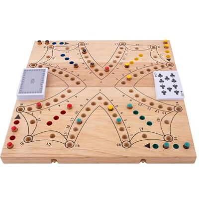 Engelhart – 350263 – Tock spel van hout XL – 4 spelers – doos van opvouwbaar rubberhout – traditioneel Canadees bordspel – cursus met kaarten – 2 tot 4 spelers – vanaf 6 jaar Engelhart – 350263 – Tock spel van hout XL – 4 spelers – doos van opvouwbaar rubberhout – traditioneel Canadees bordspel – cursus met kaarten – 2 tot 4 spelers – vanaf 6 jaar