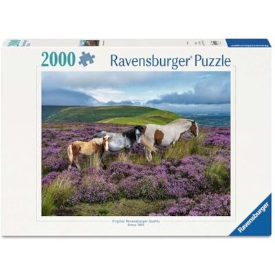 Ravensburger Puzzel 12001751 Wild Horses in the Heath puzzel van 2000 stukjes voor paardenliefhebbers vanaf 14 jaar Ravensburger Puzzel 12001751 Wild Horses in the Heath puzzel van 2000 stukjes voor paardenliefhebbers vanaf 14 jaar