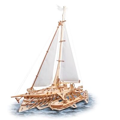 UGEARS 3D-puzzel Trimaran Merihobus zeilboot modelbouw denkspel DIY educatief speelgoed milieuvriendelijke houten modelleerset voor volwassenen en UGEARS 3D-puzzel Trimaran Merihobus zeilboot modelbouw denkspel DIY educatief speelgoed milieuvriendelijke houten modelleerset voor volwassenen en
