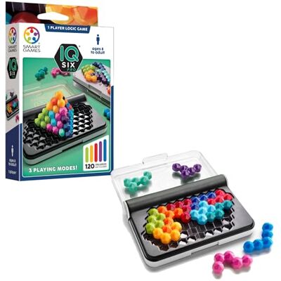 SmartGames – IQ Six Pro – 2D 3D puzzel voor kinderen 8+ – logicaspel voor kinderen – 120 uitdagingen Solo – zeshoekig denkspel – educatief plezier 8 jaar – compact dienblad en kleurrijke onderdelen – reisformaat SmartGames – IQ Six Pro – 2D 3D puzzel voor kinderen 8+ – logicaspel voor kinderen – 120 uitdagingen Solo – zeshoekig denkspel – educatief plezier 8 jaar – compact dienblad en kleurrijke onderdelen – reisformaat