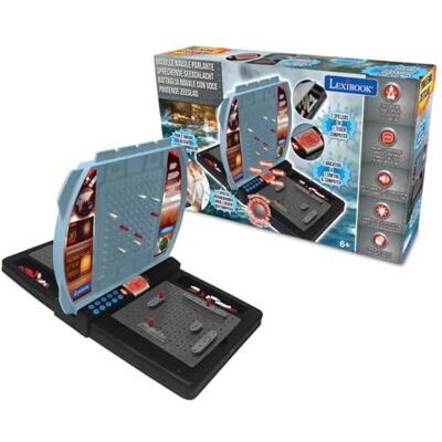 Lexibook Sprekend zeegevecht (Frans, Italiaans, Nederlands, Duits), elektronisch bordspel voor 1 of 2 spelers, interactief, licht- en geluidseffecten, strategie, werkt op batterijen, grijs/zwart, Lexibook Sprekend zeegevecht (Frans, Italiaans, Nederlands, Duits), elektronisch bordspel voor 1 of 2 spelers, interactief, licht- en geluidseffecten, strategie, werkt op batterijen, grijs/zwart,
