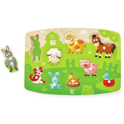 Hape Houten puzzel boerderijdieren – puzzel voor kinderen vanaf 20 maanden – 10 stukjes boerderijdieren – ontdekking van dieren, fijne motoriek, grijpwerk en hand-oogcoördinatie Hape Houten puzzel boerderijdieren – puzzel voor kinderen vanaf 20 maanden – 10 stukjes boerderijdieren – ontdekking van dieren, fijne motoriek, grijpwerk en hand-oogcoördinatie