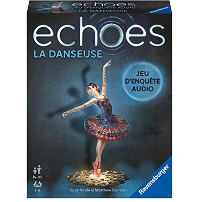 Ravensburger Echoes The Danseres Audio-onderzoeksspel voor volwassenen en kinderen vanaf 14 jaar Van 1 tot 4 spelers Werkt met gratis smartphone-app Gemengd 20664 Franse versie Ravensburger Echoes The Danseres Audio-onderzoeksspel voor volwassenen en kinderen vanaf 14 jaar Van 1 tot 4 spelers Werkt met gratis smartphone-app Gemengd 20664 Franse versie