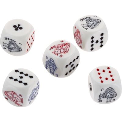 Piatnik 2970 Pokerdobbelstenen 16 mm 5 stuks Piatnik 2970 Pokerdobbelstenen 16 mm 5 stuks