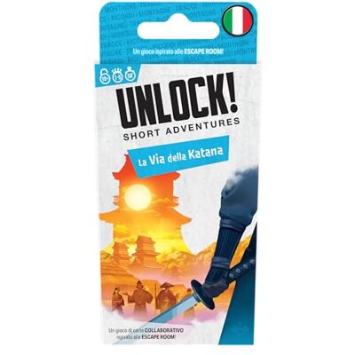 Asmodee – Unlock! Short Adventures 14 – La Voie de la Katana, Jeu de Table avec App, Escape Room, 1-6 Joueurs, 10+ Années, 50 min, Édition en Italien Asmodee – Unlock! Short Adventures 14 – La Voie de la Katana, Jeu de Table avec App, Escape Room, 1-6 Joueurs, 10+ Années, 50 min, Édition en Italien