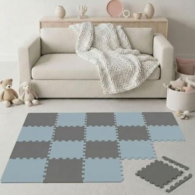 LittleTom 18-delige puzzelmat voor kinderen, TÜV-getest, 30 x 30 cm, EVA-schuimtegels met randen, speeloppervlak voor het ontwaken, vierkante puzzel, antislip, bekleding voor de kinderkamer LittleTom 18-delige puzzelmat voor kinderen, TÜV-getest, 30 x 30 cm, EVA-schuimtegels met randen, speeloppervlak voor het ontwaken, vierkante puzzel, antislip, bekleding voor de kinderkamer