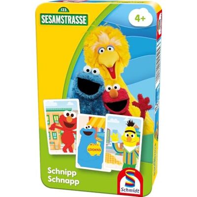 SCHMIDT Spiele 51452 Sesamstraat Sesame Snipp Snap, Reis spel, Neem me mee in een metalen doos met spel SCHMIDT Spiele 51452 Sesamstraat Sesame Snipp Snap, Reis spel, Neem me mee in een metalen doos met spel
