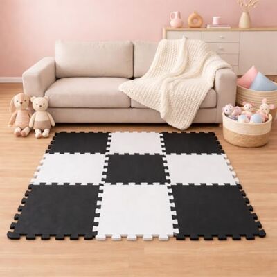LittleTom 9-delige vloermat voor baby's vanaf de eerste maand – 30 x 30 cm – tegels van EVA-schuim – zacht speeloppervlak voor de ontwaking – vierkanten antislip puzzel – bekleding voor de kinderkamer LittleTom 9-delige vloermat voor baby's vanaf de eerste maand – 30 x 30 cm – tegels van EVA-schuim – zacht speeloppervlak voor de ontwaking – vierkanten antislip puzzel – bekleding voor de kinderkamer