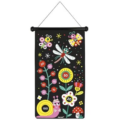 Janod Magnetisch dartspel met tuinthema voor- en achterkant behendigheidsspel beweeglijkheid en concentratie leren 6 dartpijlen vanaf 4 jaar, J02075 Janod Magnetisch dartspel met tuinthema voor- en achterkant behendigheidsspel beweeglijkheid en concentratie leren 6 dartpijlen vanaf 4 jaar, J02075