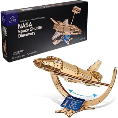 UGEARS NASA Discovery Space Ferry Modeling Kit voor volwassenen 3D houten puzzel 1:96 schaal houten ruimteveerboot bouwbare ruimteschip modellen model UGEARS NASA Discovery Space Ferry Modeling Kit voor volwassenen 3D houten puzzel 1:96 schaal houten ruimteveerboot bouwbare ruimteschip modellen model