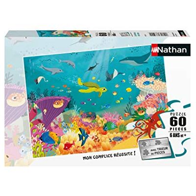 Nathan Kinderpuzzel 60 stukjes De dieren van de oceanen Meisje of jongen vanaf 6 jaar Hoogwaardige puzzel dik en duurzaam karton zeedieren 86569 Nathan Kinderpuzzel 60 stukjes De dieren van de oceanen Meisje of jongen vanaf 6 jaar Hoogwaardige puzzel dik en duurzaam karton zeedieren 86569