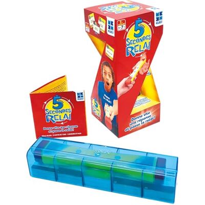 Megableu Bordspel 5 SECONDEN RELAI 2 tot 4 spelers 7 jaar en ouder Duur: 20 min Ontwikkel de snelheid van de geest Vraag antwoord Franse versie Megableu Bordspel 5 SECONDEN RELAI 2 tot 4 spelers 7 jaar en ouder Duur: 20 min Ontwikkel de snelheid van de geest Vraag antwoord Franse versie