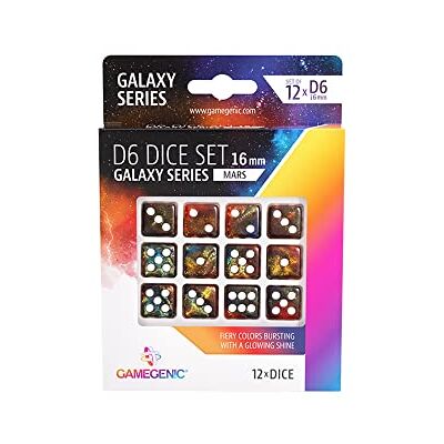 Asmodee GAMEGENIC (D6 six-sided) Dice Set – 12 stuks – Galaxy Series – Neptunus (16 mm) Boeiende kleur en glanzende effecten met glitterelementen Asmodee GAMEGENIC (D6 six-sided) Dice Set – 12 stuks – Galaxy Series – Neptunus (16 mm) Boeiende kleur en glanzende effecten met glitterelementen