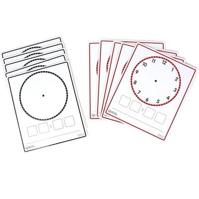 Learning Resources Dubbelzijdige witte leisteen horloges, 6 jaar +, verpakking met 10 kaarten voor het leren van de tijd, analoog en digitaal, leerbron voor wiskunde Learning Resources Dubbelzijdige witte leisteen horloges, 6 jaar +, verpakking met 10 kaarten voor het leren van de tijd, analoog en digitaal, leerbron voor wiskunde
