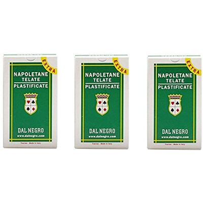 Dal Negro Dal Napoletane 014004 81 Extra Italiaanse regionale kaartspel, groene hoes, 40 kaarten (3 stuks) Dal Negro Dal Napoletane 014004 81 Extra Italiaanse regionale kaartspel, groene hoes, 40 kaarten (3 stuks)
