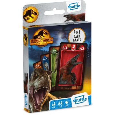Cartamundi Jurassic World Kaartspel voor kinderen, 4-in-1 snap, koppels, gelukkige gezinnen en actiespel, inclusief speelgids, leuk cadeau voor kinderen vanaf 4 jaar Cartamundi Jurassic World Kaartspel voor kinderen, 4-in-1 snap, koppels, gelukkige gezinnen en actiespel, inclusief speelgids, leuk cadeau voor kinderen vanaf 4 jaar