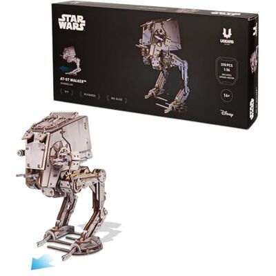 UGEARS Star Wars™ AT‑ST Walker™ 3D-puzzel van hout, model van hout om te bouwen, 3D-puzzel voor volwassenen, mechanisch, doe-het-zelf, handmatige activiteit, volwassenen, Star Wars, geschenken, 370 stukjes UGEARS Star Wars™ AT‑ST Walker™ 3D-puzzel van hout, model van hout om te bouwen, 3D-puzzel voor volwassenen, mechanisch, doe-het-zelf, handmatige activiteit, volwassenen, Star Wars, geschenken, 370 stukjes
