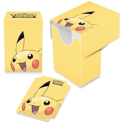 Ultra Pro Speelbox Pikachu Edition 2025, bewaart en beschermt 75 dubbele Pokémon-kaarten en kaarten in standaardformaat, zelfborgend deksel, deckscheider Ultra Pro Speelbox Pikachu Edition 2025, bewaart en beschermt 75 dubbele Pokémon-kaarten en kaarten in standaardformaat, zelfborgend deksel, deckscheider