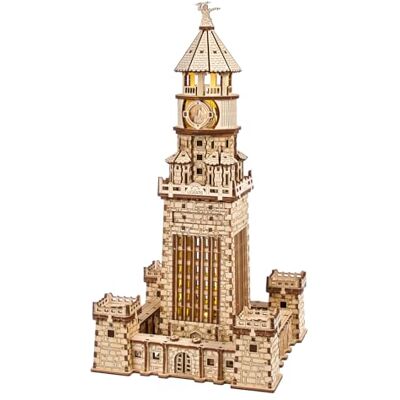 UGEARS Lighthouse of Alexandria 3D-puzzel 3D houten knutselset voor volwassenen met led-nachtlampje houten modelbouwsets voor volwassenen om een houten puzzel te bouwen, vrijetijdsset UGEARS Lighthouse of Alexandria 3D-puzzel 3D houten knutselset voor volwassenen met led-nachtlampje houten modelbouwsets voor volwassenen om een houten puzzel te bouwen, vrijetijdsset