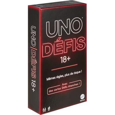 Mattel UNO DEFIS kaartspel voor volwassenen voor spelletjes, reizen, kamperen en feesten, Franse versie, JBF59 Mattel UNO DEFIS kaartspel voor volwassenen voor spelletjes, reizen, kamperen en feesten, Franse versie, JBF59