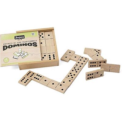 Jeujura 8141 – gezelschapsspel – grote dominospel van hout – houten doos Jeujura 8141 – gezelschapsspel – grote dominospel van hout – houten doos