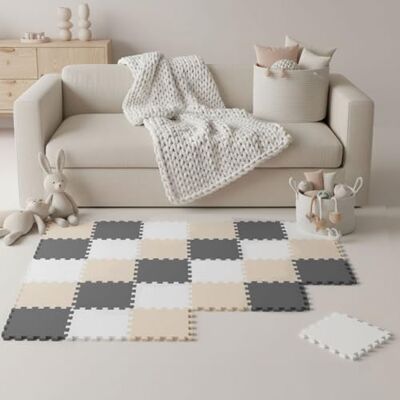 LittleTom 27-delige vloermat voor baby's vanaf de eerste maand – 30 x 30 cm – tegels van EVA-schuim – zacht speeloppervlak om te ontwaken – vierkante antislip puzzel – bekleding voor de kinderkamer LittleTom 27-delige vloermat voor baby's vanaf de eerste maand – 30 x 30 cm – tegels van EVA-schuim – zacht speeloppervlak om te ontwaken – vierkante antislip puzzel – bekleding voor de kinderkamer