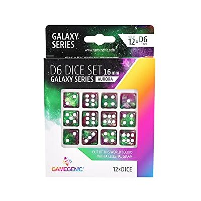 Asmodee Aurora 6-zijdig dobbelspel 16 mm (12 stuks) Asmodee Aurora 6-zijdig dobbelspel 16 mm (12 stuks)