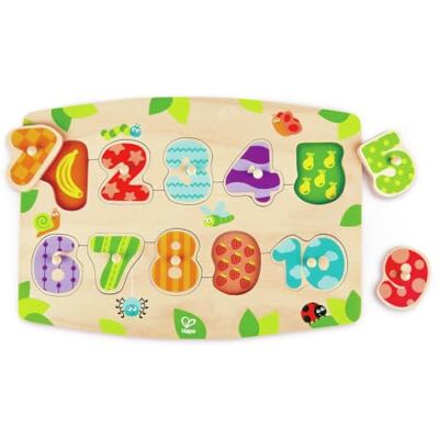 Hape Puzzel met cijferknoppen, E1404, beige Hape Puzzel met cijferknoppen, E1404, beige