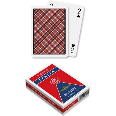 Dal Negro Dal Kaartenspel Poker Italië, duplex karton, 55 kaarten met Jolly, Retro Rood, Made in Italy Dal Negro Dal Kaartenspel Poker Italië, duplex karton, 55 kaarten met Jolly, Retro Rood, Made in Italy