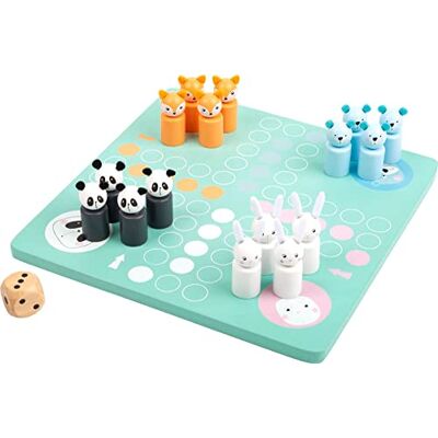 small foot Ludo "Pastel" houten bordspel met kleurrijke dierenfiguren in heldere tinten, vanaf 3 jaar, 11462 small foot Ludo "Pastel" houten bordspel met kleurrijke dierenfiguren in heldere tinten, vanaf 3 jaar, 11462