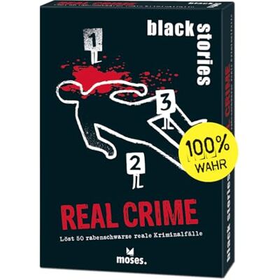 moses Black Stories 90046 Black Stories Crime-50 puzzels over echte criminele zaken kaartspel met spelvariant en scorekaarten voor tieners en volwassenen, wit moses Black Stories 90046 Black Stories Crime-50 puzzels over echte criminele zaken kaartspel met spelvariant en scorekaarten voor tieners en volwassenen, wit