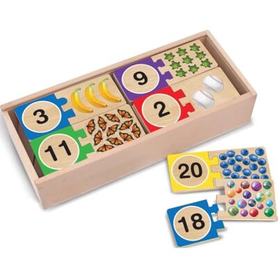 Melissa & Doug Zelf-correcting houten nummerpuzzels met opbergdoos (40 stuks) Melissa & Doug Zelf-correcting houten nummerpuzzels met opbergdoos (40 stuks)