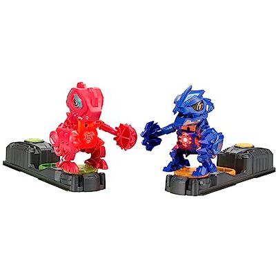 Bizak Biosaurus Kombat, dubbel gevechtspakket, rood en blauw, ontdek en bouw elektronische wezens van 9 cm, 20 stuks, met lichten en geluiden, met basis om te vechten Bizak Biosaurus Kombat, dubbel gevechtspakket, rood en blauw, ontdek en bouw elektronische wezens van 9 cm, 20 stuks, met lichten en geluiden, met basis om te vechten
