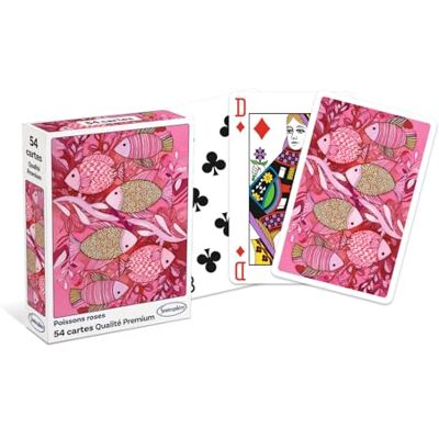 Sentosphère Jeu de 54 Cartes Classique Poissons Roses Format Bridge Cartes à Jouer Standard Fabriqué en France Carte Douce et Glissante 1206 Sentosphère Jeu de 54 Cartes Classique Poissons Roses Format Bridge Cartes à Jouer Standard Fabriqué en France Carte Douce et Glissante 1206