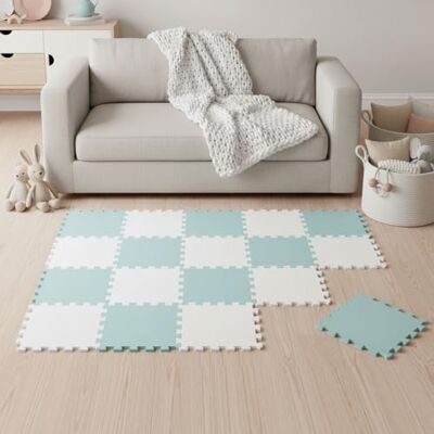 LittleTom 18-delige vloermat voor baby's vanaf de eerste maand – 30 x 30 cm – tegels van EVA-schuim – zacht speeloppervlak voor de training – vierkante antislip puzzel – bekleding voor de kinderkamer LittleTom 18-delige vloermat voor baby's vanaf de eerste maand – 30 x 30 cm – tegels van EVA-schuim – zacht speeloppervlak voor de training – vierkante antislip puzzel – bekleding voor de kinderkamer