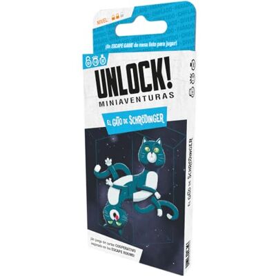 Space Cowboys Unlock! Mini-avonturen De kat van Schrödinger – escape kaartspel – 10 jaar – van 1 tot 6 spelers – 30 tot 45 minuten per partij – Spaans Space Cowboys Unlock! Mini-avonturen De kat van Schrödinger – escape kaartspel – 10 jaar – van 1 tot 6 spelers – 30 tot 45 minuten per partij – Spaans