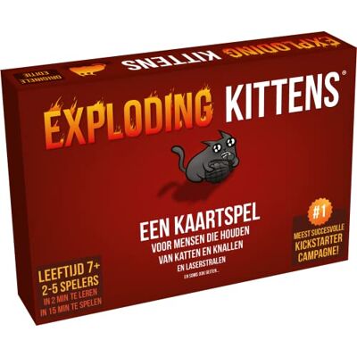 Asmodee Exploding Kittens Nederlandse versie originele editie kaartspel uniseks party game 15 minuten 7+ 2 spelers familiespel Asmodee Exploding Kittens Nederlandse versie originele editie kaartspel uniseks party game 15 minuten 7+ 2 spelers familiespel