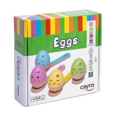Cayro Eggs Educatief evenwichtsspel met houten eieren voor kinderen en volwassenen Cayro Eggs Educatief evenwichtsspel met houten eieren voor kinderen en volwassenen