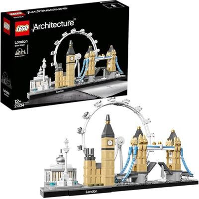 Lego Architecture London 21034 Bouwbaar model van het London Eye, de Big Ben, de Tower Bridge en voor display, verzamelmodel voor volwassen mannen en vrouwen die van interieurdecoratie houden Lego Architecture London 21034 Bouwbaar model van het London Eye, de Big Ben, de Tower Bridge en voor display, verzamelmodel voor volwassen mannen en vrouwen die van interieurdecoratie houden