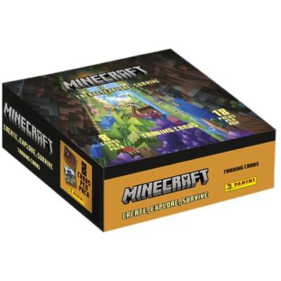 Panini Minecraft Trading Cards 3 Create, Explore, Survival Box met 18 zakken, 004734BOX18F Panini Minecraft Trading Cards 3 Create, Explore, Survival Box met 18 zakken, 004734BOX18F