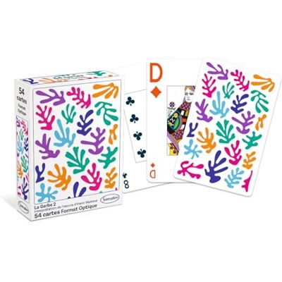 Sentosphère Set van 54 kaarten, geïnspireerd door Henri Matisse La Gerbe 2 – brugformaat – standaard speelkaarten – gemaakt in Frankrijk – zachte en glijdende kaart – 1257 Sentosphère Set van 54 kaarten, geïnspireerd door Henri Matisse La Gerbe 2 – brugformaat – standaard speelkaarten – gemaakt in Frankrijk – zachte en glijdende kaart – 1257