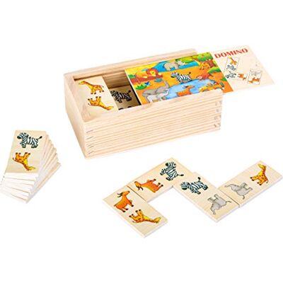 small foot Houten domino safari, leuk laying spel met kleurrijke dierenpatronen, FSC 100% gecertificeerd, 10963 small foot Houten domino safari, leuk laying spel met kleurrijke dierenpatronen, FSC 100% gecertificeerd, 10963
