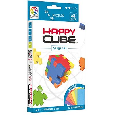 SmartGames Happy Cube Original, denkspel 6+, monteer de onderdelen om een 3D-kubus te vormen, logische ontwikkeling en ruimtelijke intelligentie, creatieve puzzel, solospel voor 1 speler, cadeau-idee SmartGames Happy Cube Original, denkspel 6+, monteer de onderdelen om een 3D-kubus te vormen, logische ontwikkeling en ruimtelijke intelligentie, creatieve puzzel, solospel voor 1 speler, cadeau-idee
