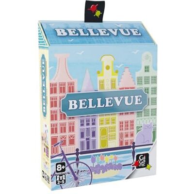 Gigamic Bellevue Scoor de meeste punten door huizen met Vlaamse architectuur te bouwen Kaartenlegspel Van 2 tot 4 spelers Vanaf 8 jaar Gigamic Bellevue Scoor de meeste punten door huizen met Vlaamse architectuur te bouwen Kaartenlegspel Van 2 tot 4 spelers Vanaf 8 jaar