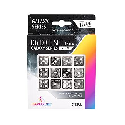 Asmodee Gamegenic Moon 6-zijdige dobbelspel 16 mm (12 stuks) Asmodee Gamegenic Moon 6-zijdige dobbelspel 16 mm (12 stuks)